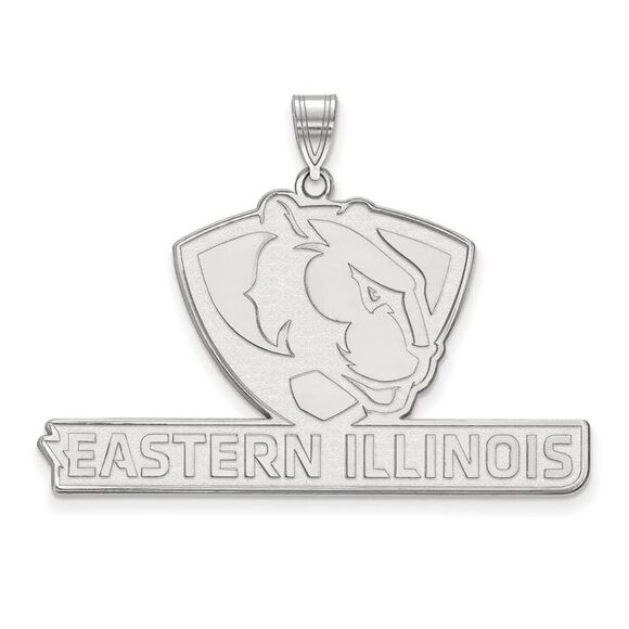 14k White Gold Eastern Illinois U XL Pendant